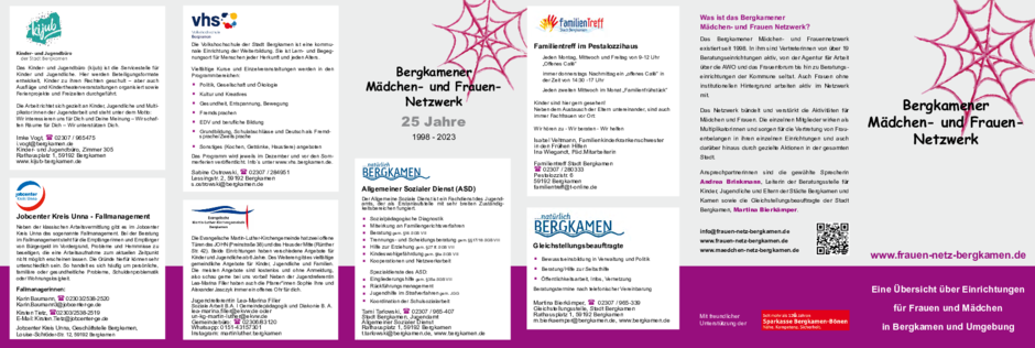 Flyer Bergkamener Mädchen- und Frauennetzwerk